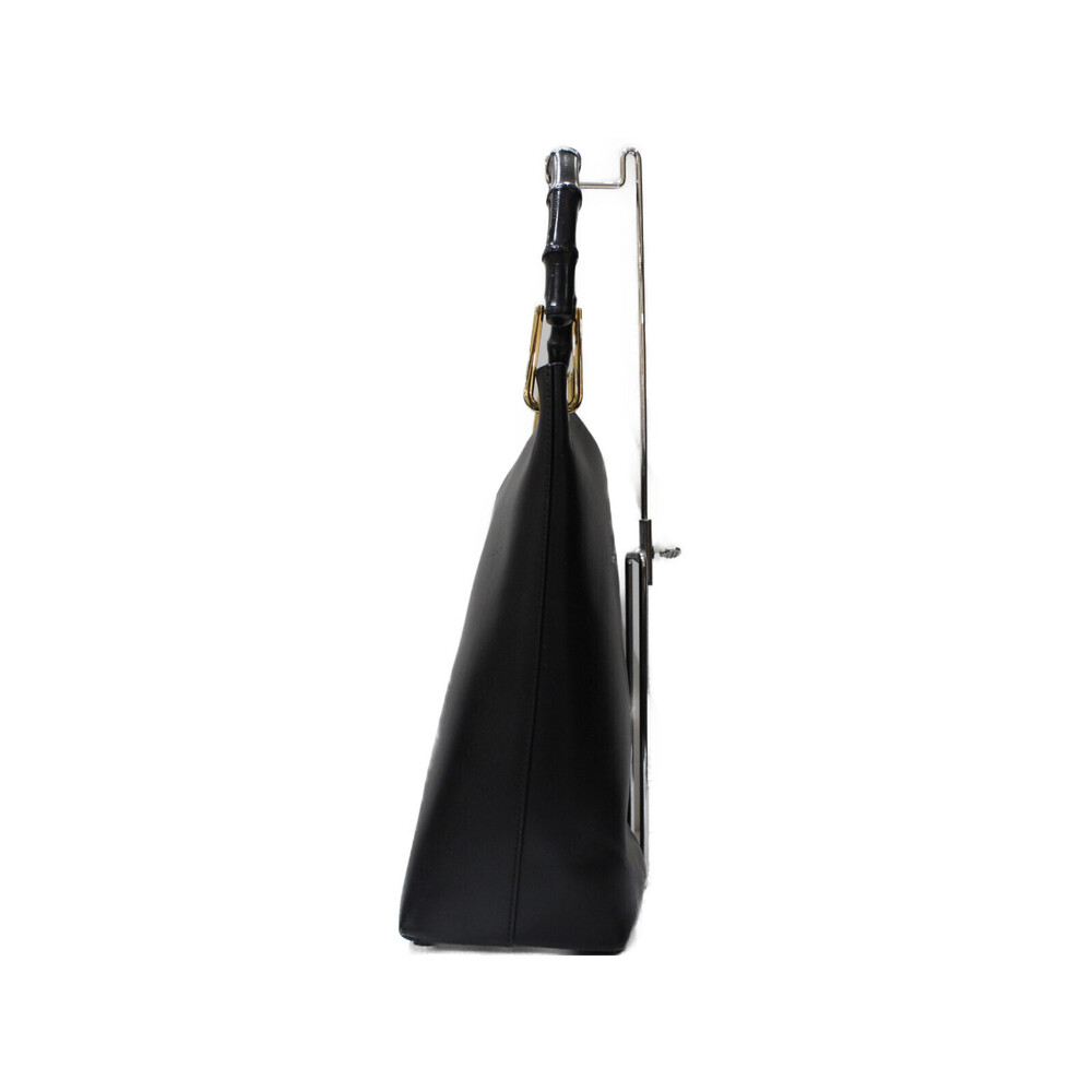 Gucci pouch Shoulder Bamboo One Hobo Black leather Bag